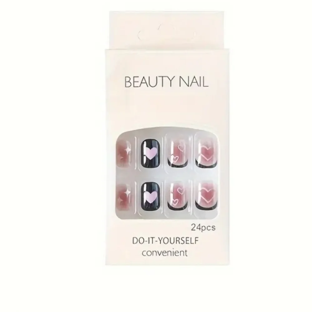 🔥3/$21  Mixed Glossy Sweet Heart and Star design Press on False nails